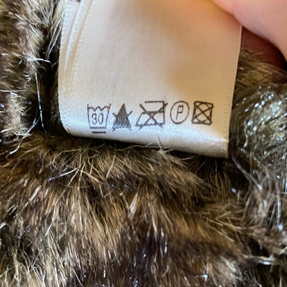 Vintage Apanage Faux Suede Fur Coat Jacket Leather Brown Shearling Sheepskin - Picture 16 of 16